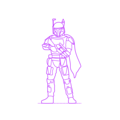 Pop Culture Star Wars Boba Fett Outline Svg Vector, Free Vectors File